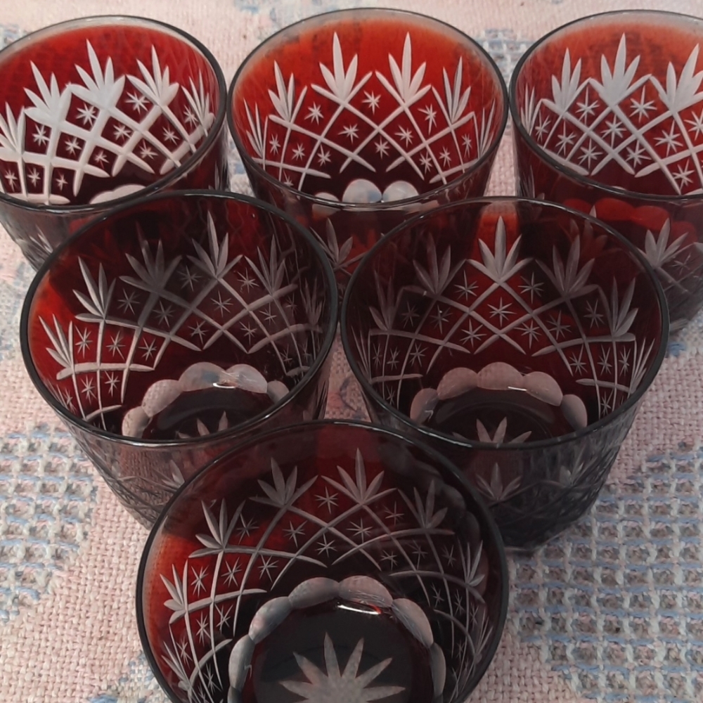 Antique Checz Bohemium glass, 6, 8oz.